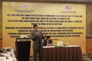 Workshop on “Dissemination of Circular No.33/2015/TT-NHNN dated 31 December, 2015 on Prudential ratios in operations of microfinance institutions”